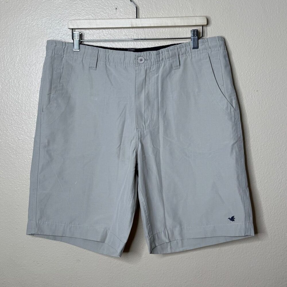 Brooksfield Shorts Men's Large Gray Chino Flat Front Outdoors Preppy